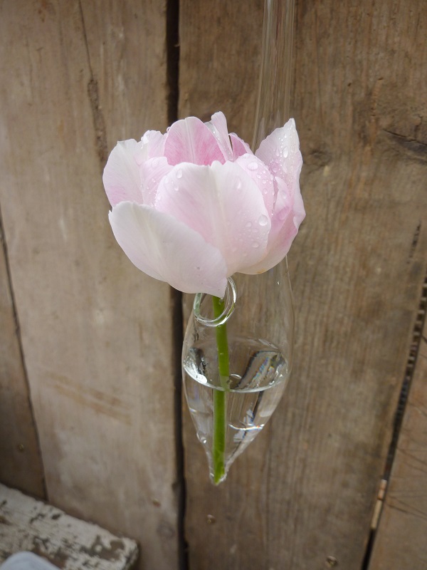 Glass drop vase